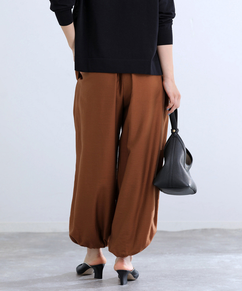 ワイドパンツ パンツ ウォッシャブル バルーンパンツ レディースの画像