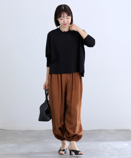 ワイドパンツ パンツ ウォッシャブル バルーンパンツ レディースの画像