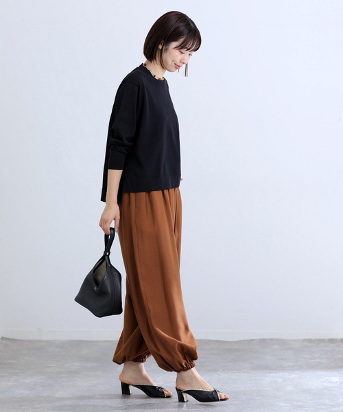 ワイドパンツ パンツ ウォッシャブル バルーンパンツ レディースの画像