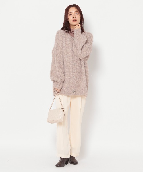 「mysty woman」 ニットカーディガン FREE ライトグレー レディース_画像9