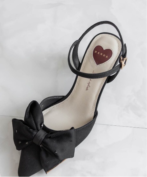 パンプス 「Heart Collection」ハートスパンコールアンクルストラップパンプスの画像
