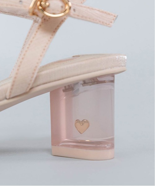 【新品】ハートスパンコールアンクルストラップパンプス　ピンク　Lサイズ RANDA（ランダ） パンプス 「Heart Collection」ハートスパンコール