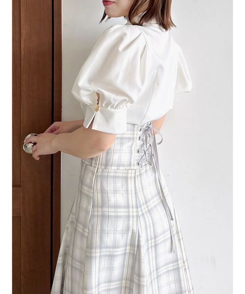 ブラウス シャツ マルチボタンデザインブラウス レディースの画像