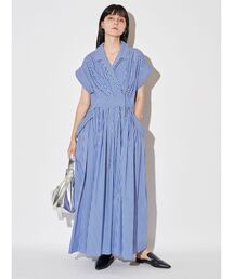 ELENDEEK（エレンディーク） ワンピース 半袖 ダブルカラーシャツ
