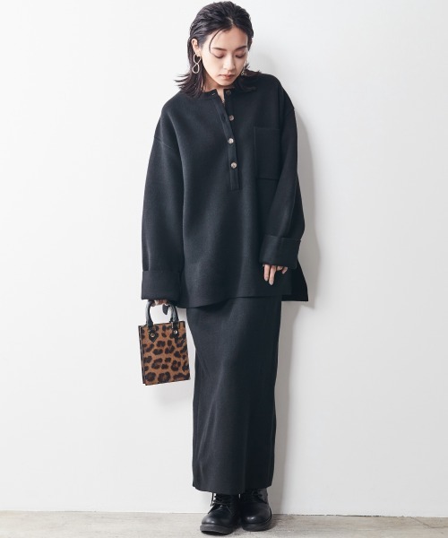「CHIC STYLE」 長袖ニット L グレー レディース_画像9