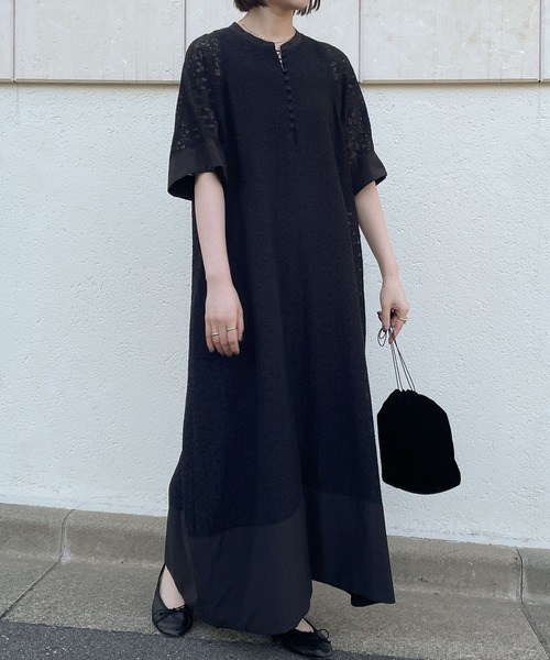 「Audrey and John Wad」 7分袖ワンピース FREE ブラック レディース_画像9