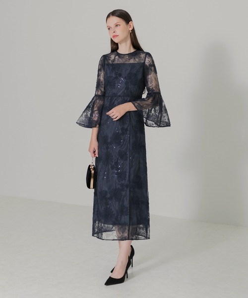 「Leja」 7分袖ワンピース SMALL グレー レディースの画像