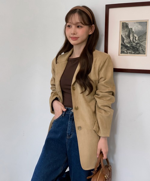 「by muni:r」 テーラードジャケット FREE ベージュ レディース_画像6