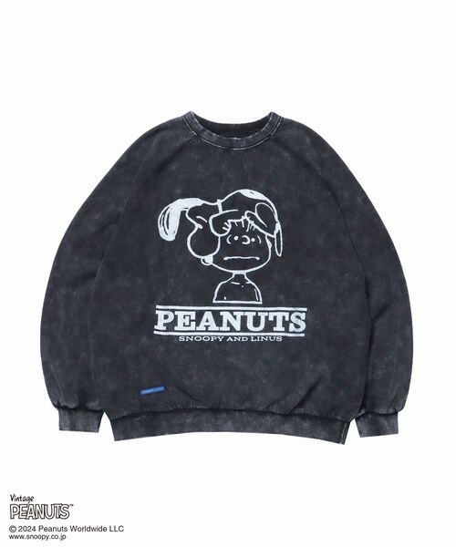 「SEQUENZ」 スウェットカットソー「Vintage PEANUTSコラボ」 MEDIUM ブラック メンズ_画像5