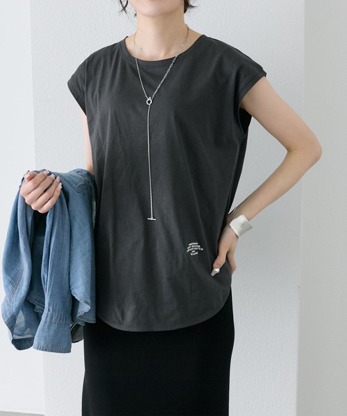 pual ce cin tシャツ 汗ジミ防止加工ワンポイントロゴ刺繍フレンチ