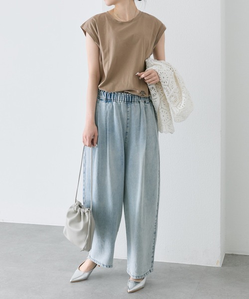 pual ce cin tシャツ 汗ジミ防止加工ワンポイントロゴ刺繍フレンチ