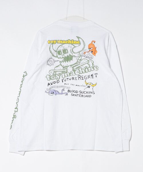 「TOY MACHINE」 長袖Tシャツ M ホワイト メンズ_画像2
