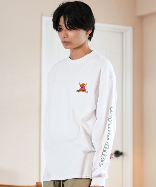 「TOY MACHINE」 長袖Tシャツ M ホワイト メンズ_画像5