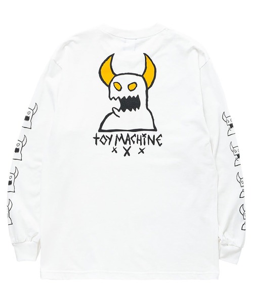 「TOY MACHINE」 長袖Tシャツ M ホワイト メンズ_画像2