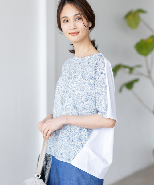 tシャツ 「Liberty」リバティプリントプルオーバー レディースの画像