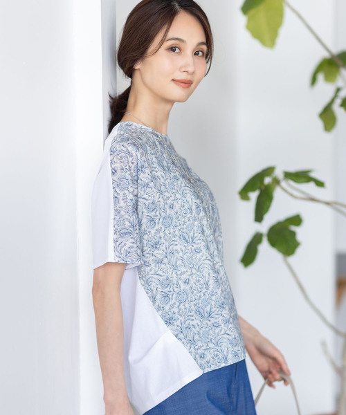 tシャツ 「Liberty」リバティプリントプルオーバー レディースの画像