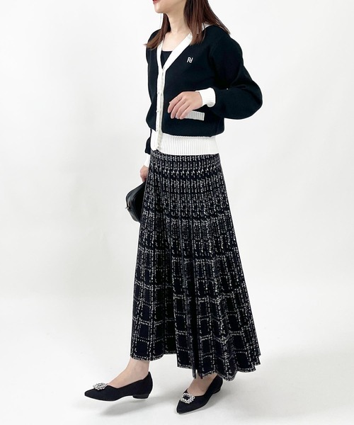 「PICCIN PERLA」 ニットカーディガン M ピンク レディース_画像3