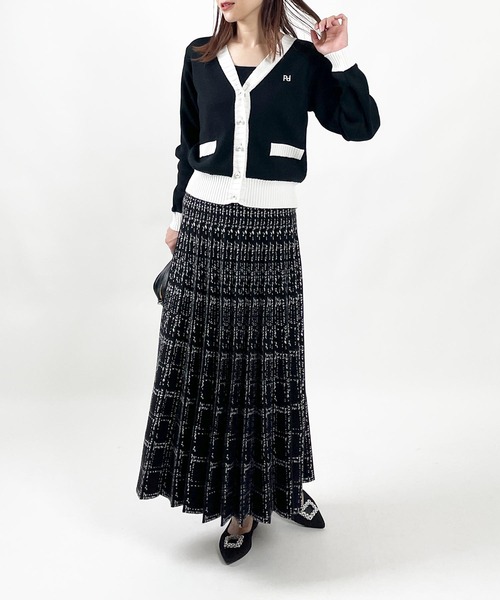 「PICCIN PERLA」 ニットカーディガン M ピンク レディース_画像5