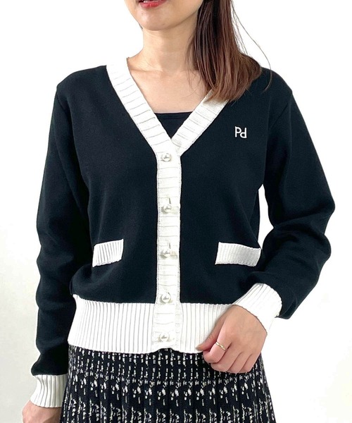 「PICCIN PERLA」 ニットカーディガン M ピンク レディース_画像6