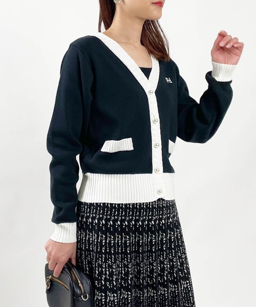 「PICCIN PERLA」 ニットカーディガン M ピンク レディース_画像8