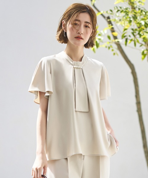 「RUIRUE BOUTIQUE」 半袖ブラウス M グレー レディース_画像4