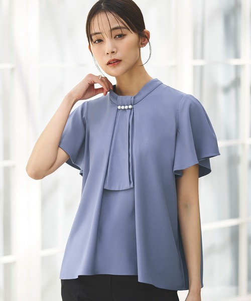 「RUIRUE BOUTIQUE」 半袖ブラウス M グレー レディース_画像5