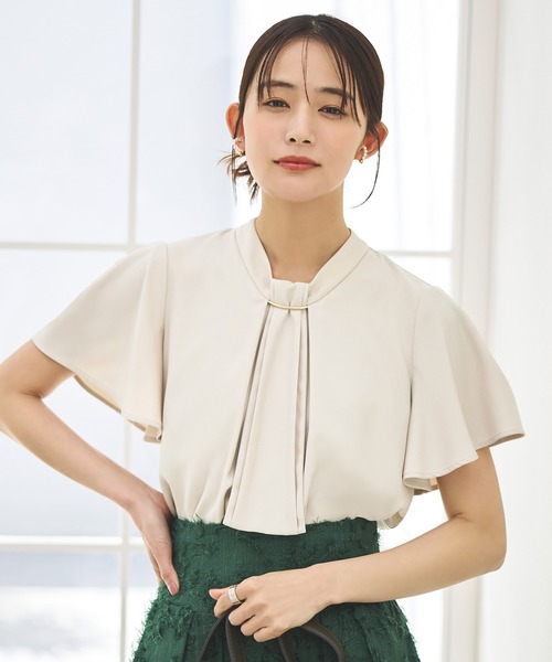「RUIRUE BOUTIQUE」 半袖ブラウス M グレー レディース_画像6