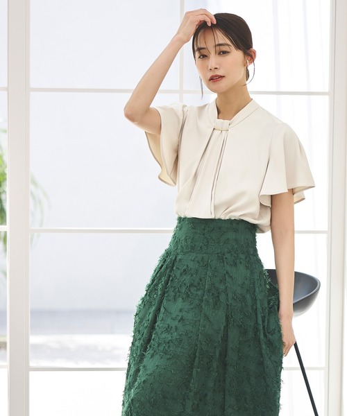 「RUIRUE BOUTIQUE」 半袖ブラウス M グレー レディース_画像10