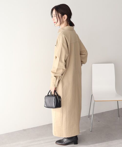 「AMERICAN HOLIC」 シャツワンピース L インディゴブルー レディース_画像6