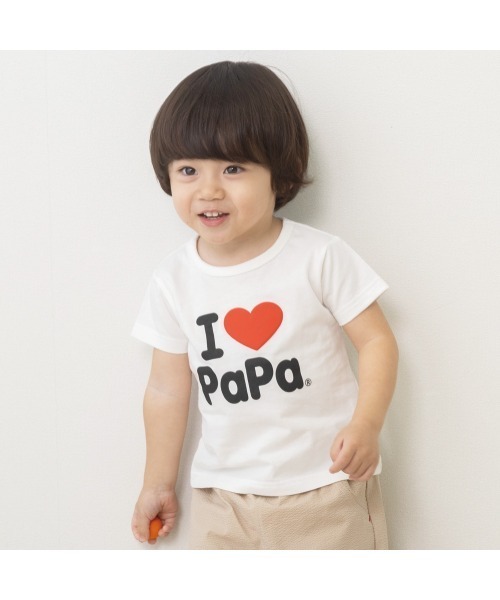 tシャツ I Love Papa ＆ Mama 半袖デイリーTシャツ キッズ 子供服