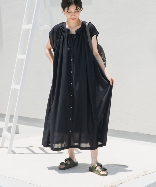 「URBAN RESEARCH DOORS」 半袖ワンピース MEDIUM グリーン系その他 レディース_画像6