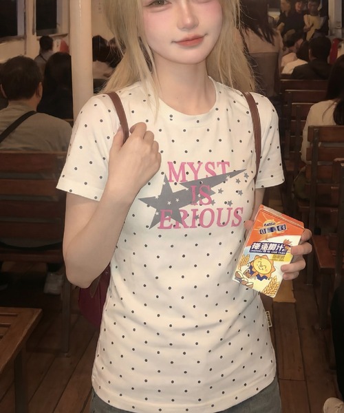 HALEY PESCA tシャツ 半袖 HALEY PESCA/ドット柄スターロゴプリントT