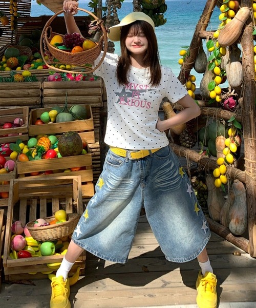 HALEY PESCA tシャツ 半袖 HALEY PESCA/ドット柄スターロゴプリントT