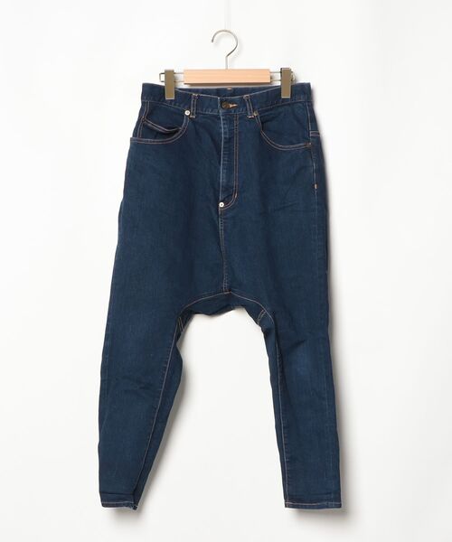 【希少・コラボ】FRAPBOIS× フラボア サルエルパンツ ロゴ黒 FRAPBOIS（フラボア） サルエルデニムパンツ 0 ネイビー レディース