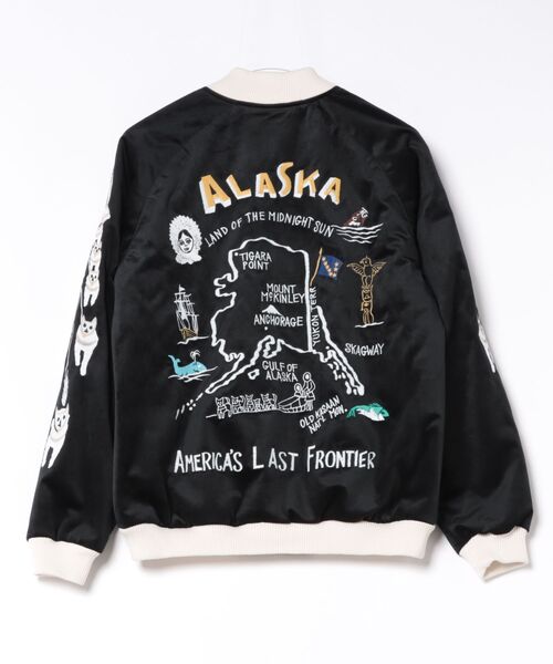 HOUSTON（ヒューストン） スカジャン 別珍スカジャン(ALASKA MAP