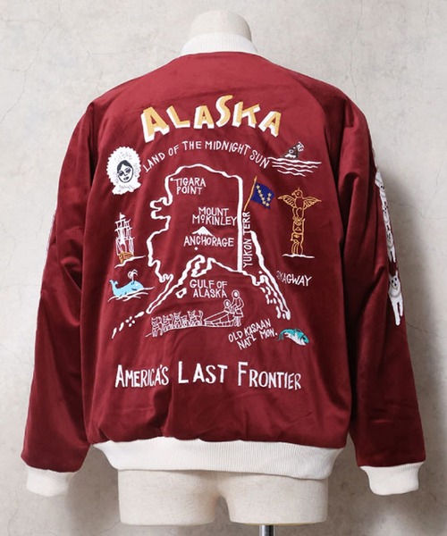 HOUSTON（ヒューストン） スカジャン 別珍スカジャン(ALASKA MAP