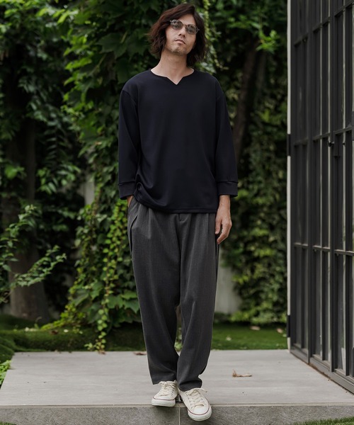 メル30935　パンツ交換 CAMBIO（カンビオ） パンツ mp15522- Melange Karze Tuck Tapered