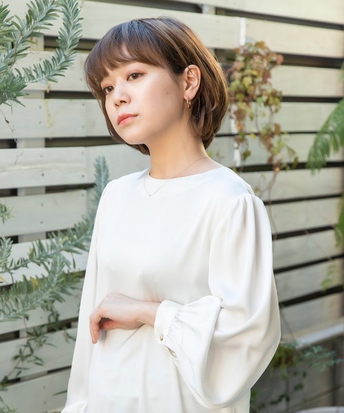 ピアス K18 ピンクゴールド フープピアス(L) ESTELLE/エステール レディースの画像
