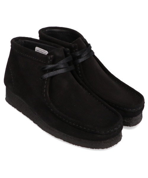 Clarks（クラークス） ブーツ Clarks Wallabee Boot Black Sde