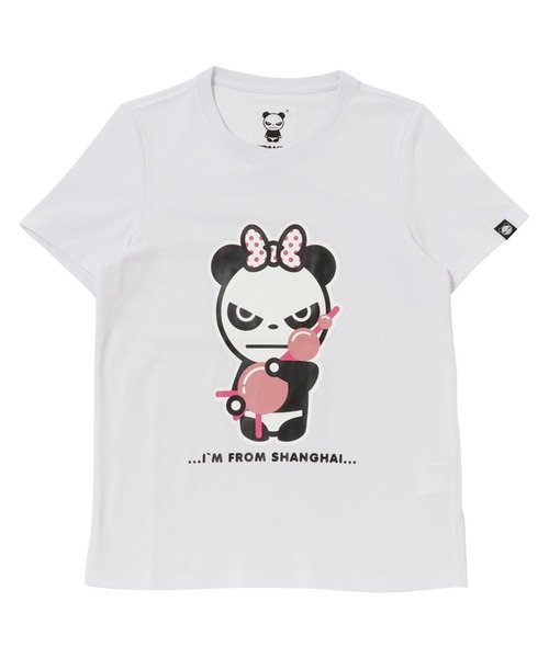 tシャツ HIPANDA ハイパンダ レディース オリエンタルパールタワー・プリント 半袖Tシャツ レディース
