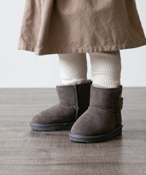 【新品】UGG ブラウン キッズ 子供 ムートンブーツ16㎝ mooimooi（モーイモーイ） ムートン ブーツ 撥水 ベビー ムートン
