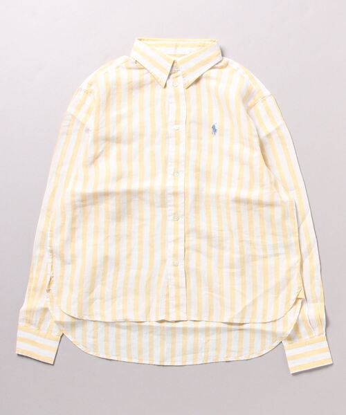 シャツ ブラウス ストライプド リネン シャツ シャツ ストライプド リネン POLO RALPH LAUREN，ポロ ラルフ