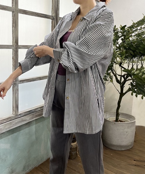 美品✨ドゥーズィエムクラス オーバーサイズシャツ ビッグシルエット ストライプ Deuxieme Classe（ドゥーズィエムクラス） | オーバーサイズ ノー