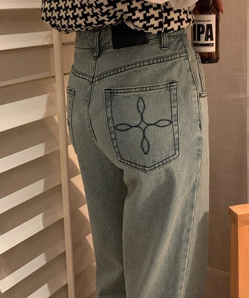 ジーンズ デニム デニムパンツ Pocket embroidery denim pants