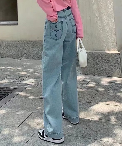 ジーンズ デニム デニムパンツ Pocket embroidery denim pants