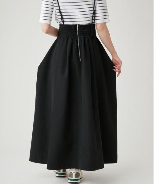 【美品】emmiアシメトリー切替ボリュームスカート1ブラウン上品美シルエット セール】【emmi atelier】ボリュームドロストジップアップ