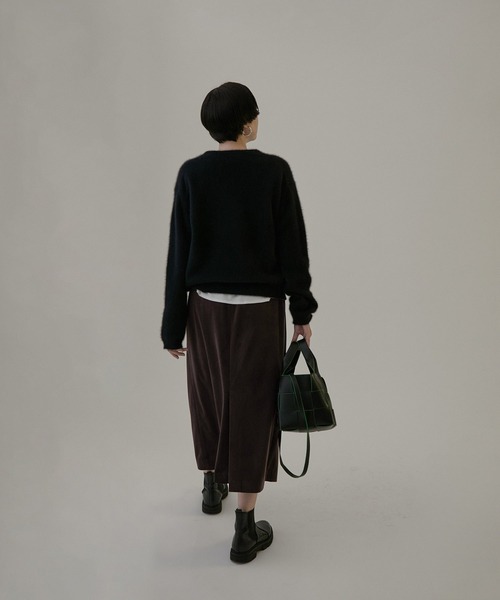 SALON adam et rope' ニット フォックスカシミヤ混クルーネック