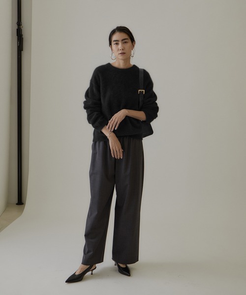 SALON adam et rope' ニット フォックスカシミヤ混クルーネック