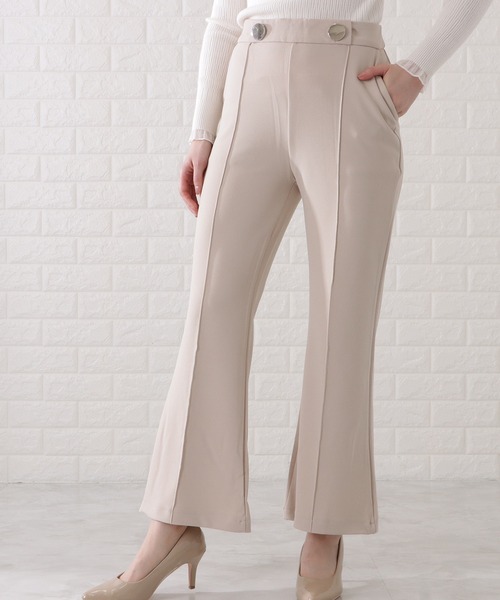 新品未使用】OZZ ONESTE フレア パンツ ピンク リボン付
