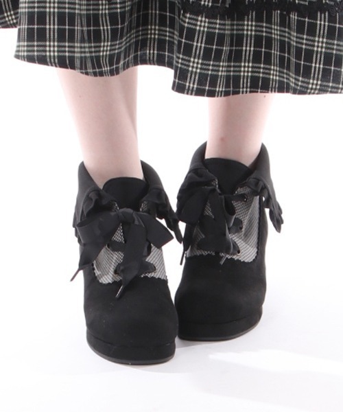 特価 ブラックブーティ axes femme ブーツ 襟風折り返しブーティー レディース : ZOZOTOWN